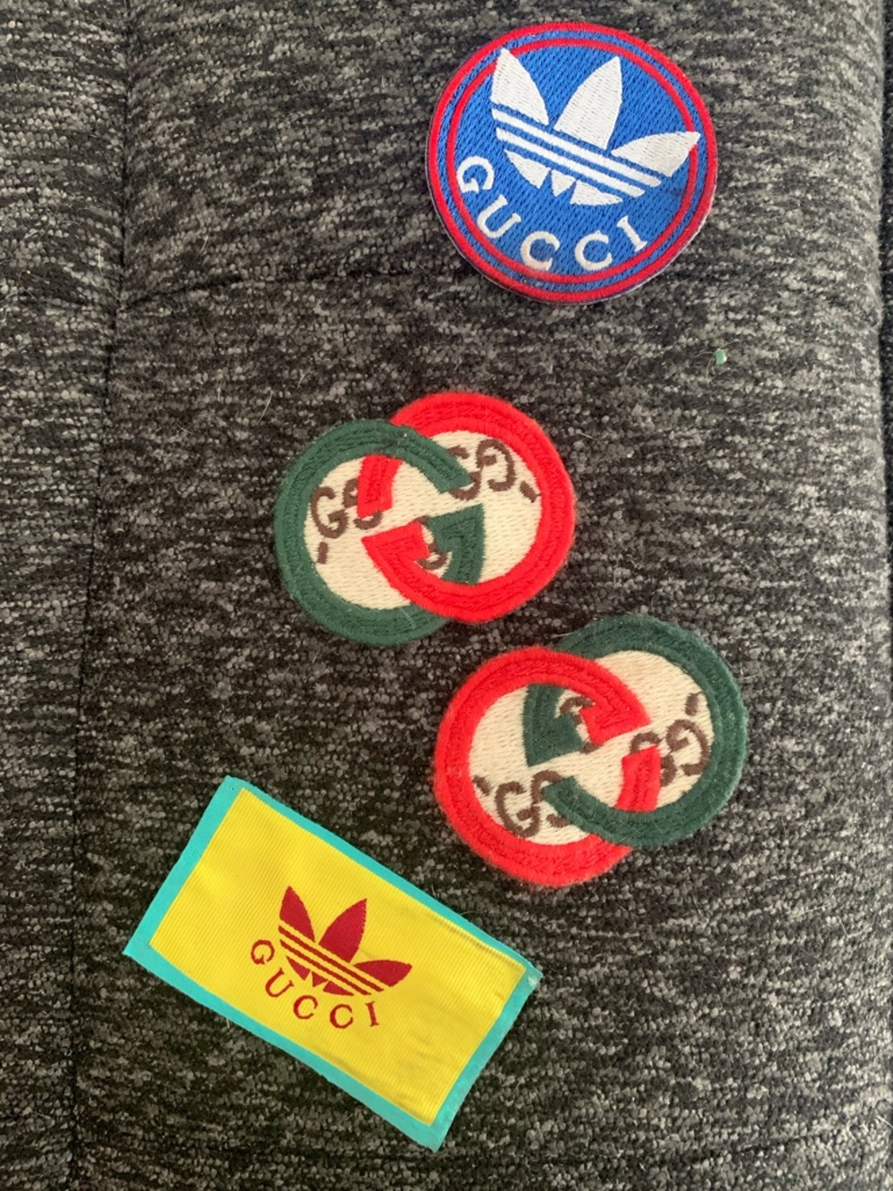 SET of 4 SUPER RARE “GUCCI” x ADIDAS Logo Patches/label